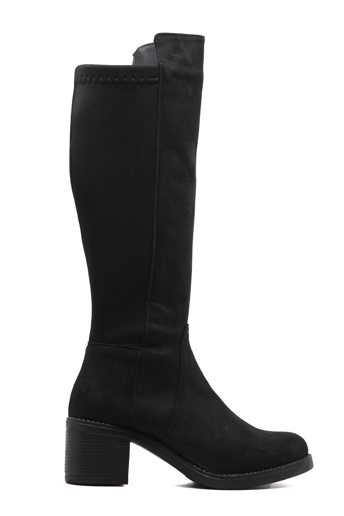 Tatto Si̇hi̇rli̇ Çi̇zme 5 Cm Topuklu Yeni̇ Sezon Siy.suet