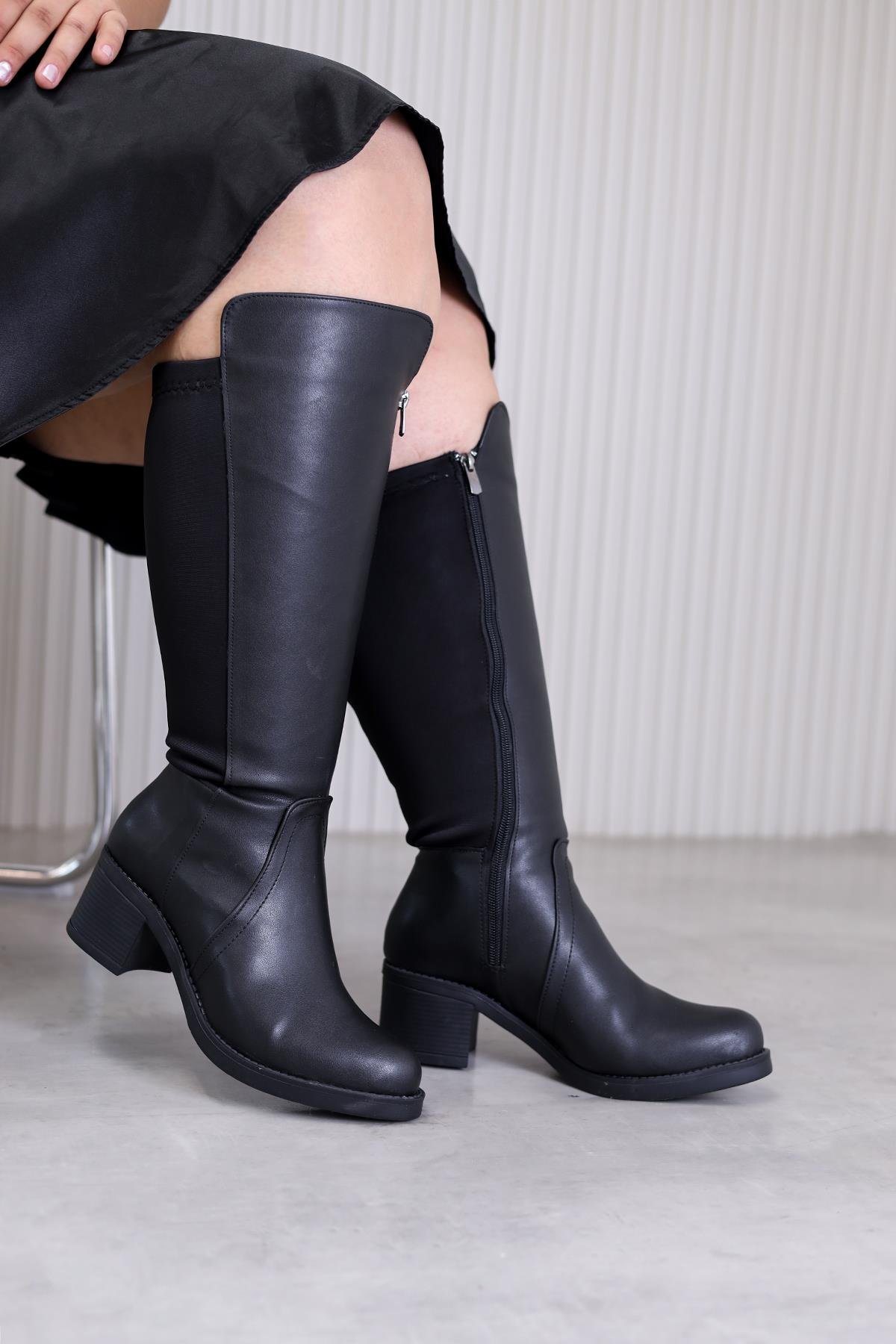 Tatto Si̇hi̇rli̇ Çi̇zme 5 Cm Topuklu Yeni̇ Sezon Siyah