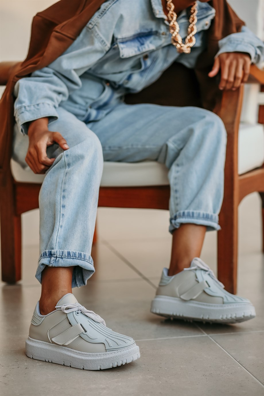 Ti̇lya Yeni̇ Sezon Zara Model Sneakers Spor Ayakkabi Gri