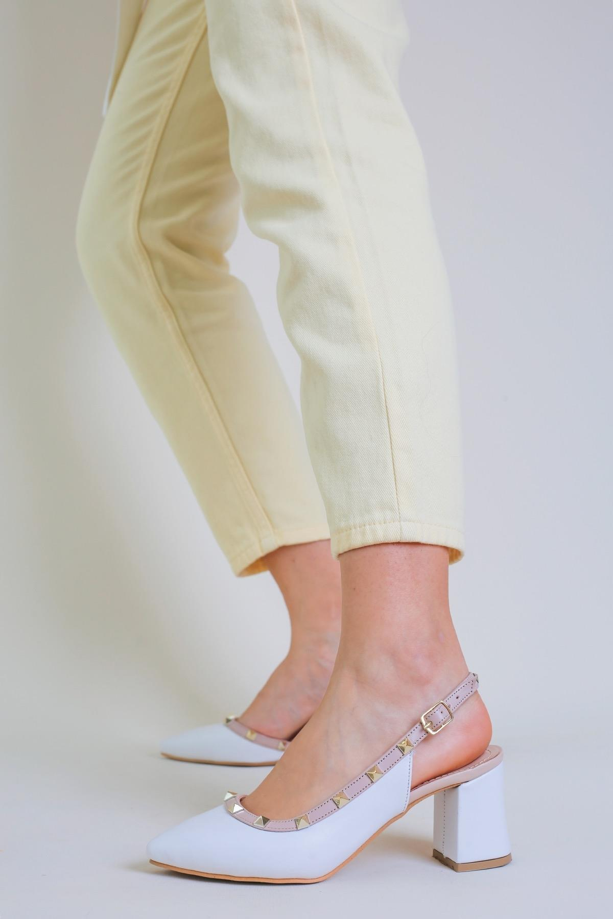 Valentino Model 5 Cm Topuklu Yeni Sezon Ayakkabi Beyaz