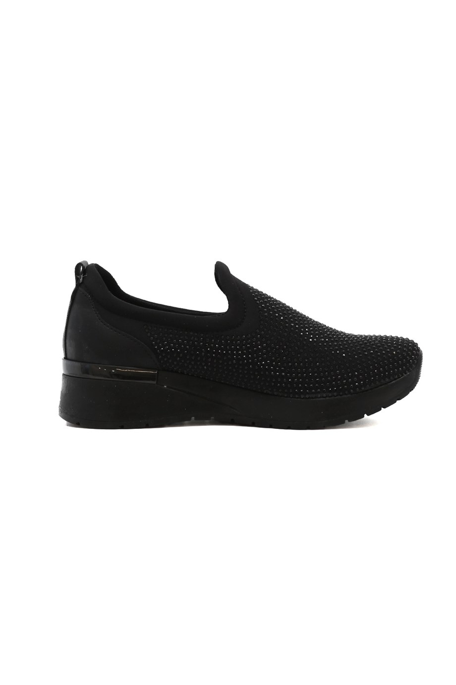 Vals 3 Cm Tabanli Taş Detayli Yeni̇ Sezon Sneakers Spor Ayakkabi Siyah