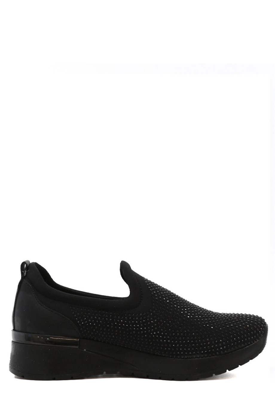 Vals 3 Cm Tabanli Taş Detayli Yeni̇ Sezon Sneakers Spor Ayakkabi Siyah