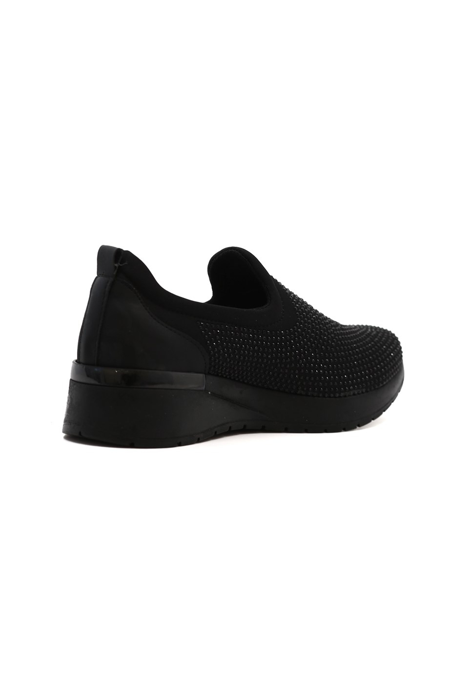 Vals 3 Cm Tabanli Taş Detayli Yeni̇ Sezon Sneakers Spor Ayakkabi Siyah