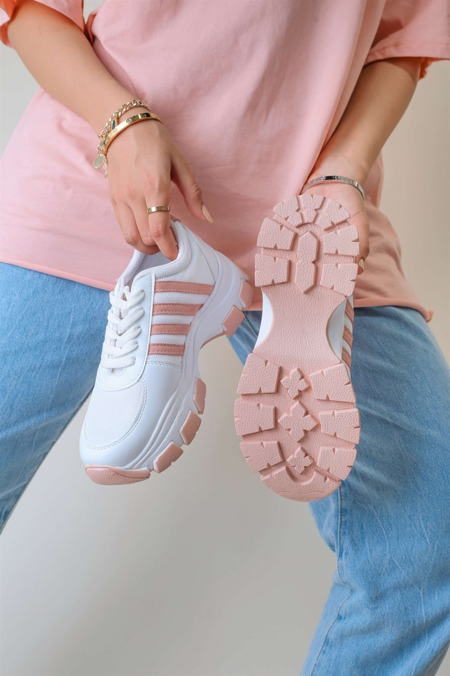 Wake Model 5 Cm Tabanli Yeni Sezon Sneakers Spor Ayakkabi Bey.pudra
