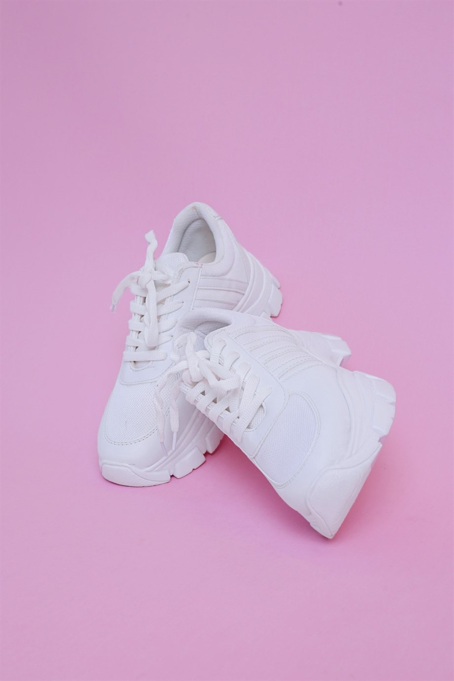 Wake Model 5 Cm Tabanli Yeni Sezon Sneakers Spor Ayakkabi Beyaz