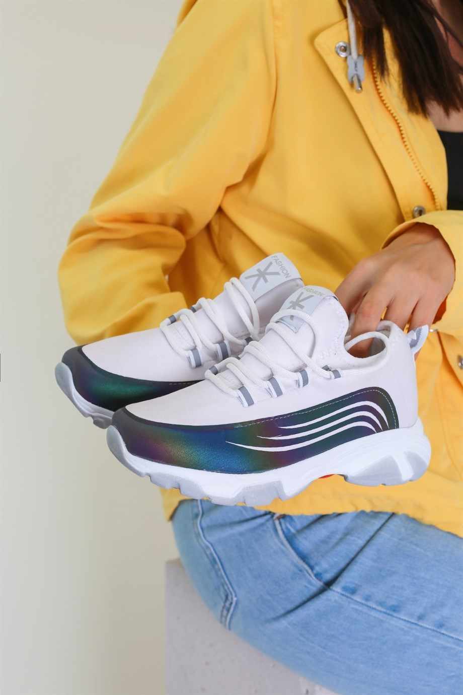 Wood Model Yeni Sezon Sneakers Spor Ayakkabi Beyaz