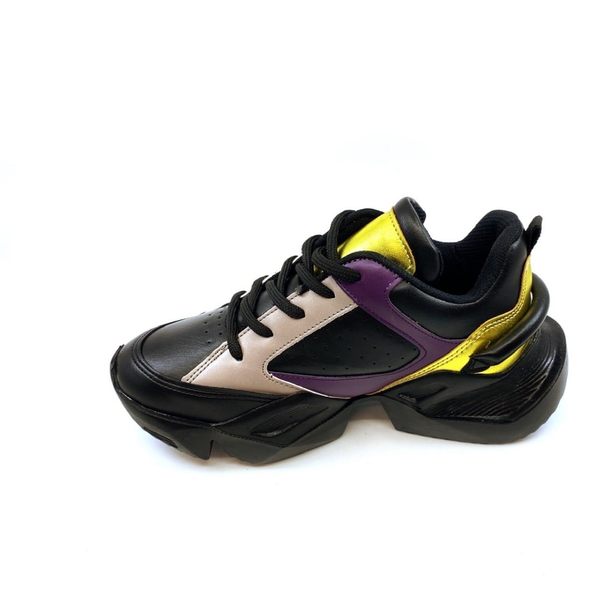 Zoe Model 5Cm Tabanli Sneakers Siy.mor