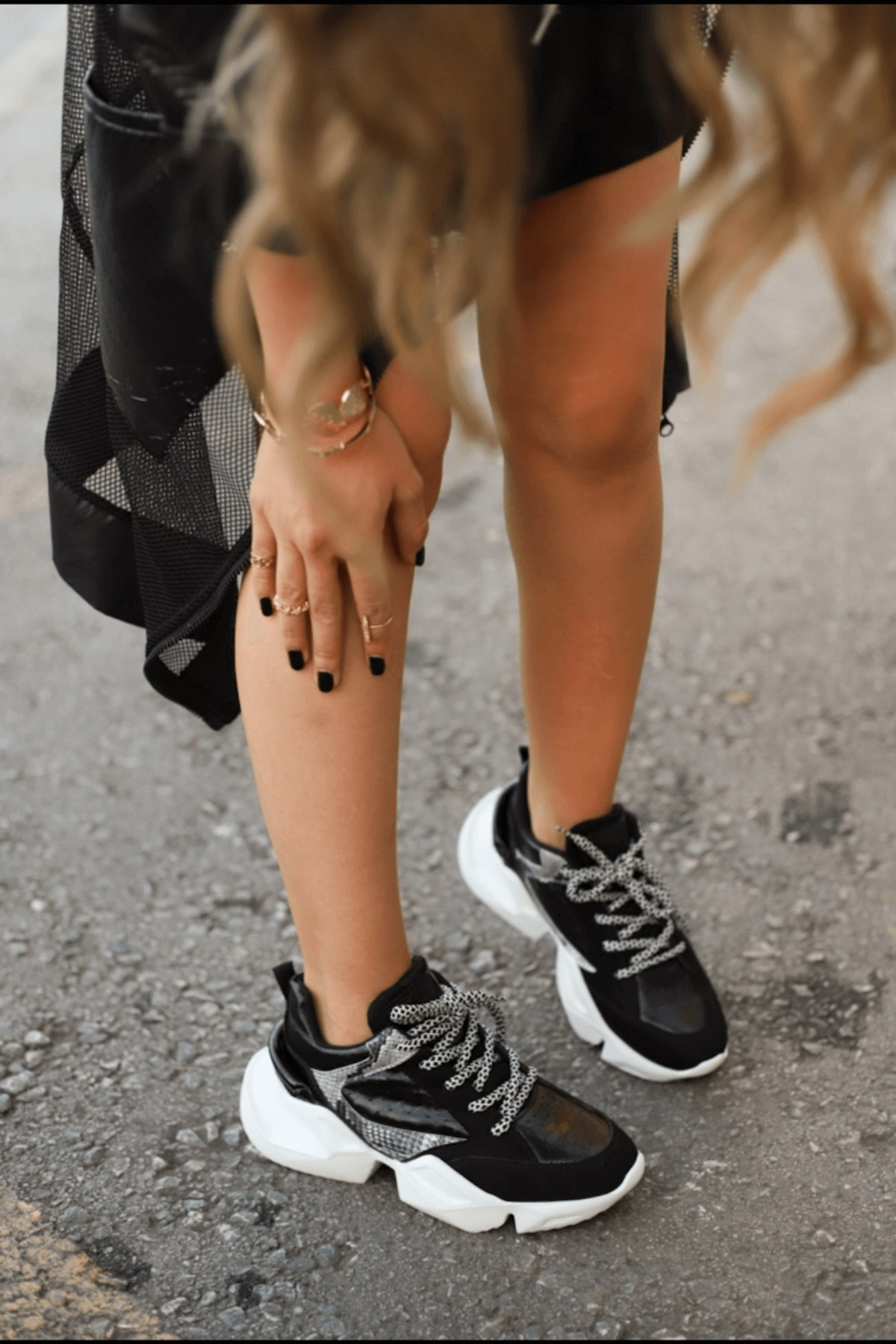 Zoe Model 5Cm Tabanli Sneakers Siy.suet