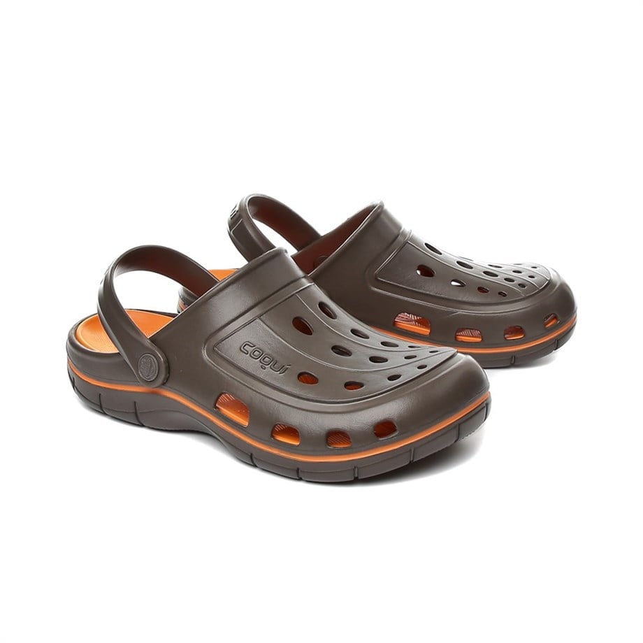Coqui KAHVERENGİ Erkek Terlik COQUI 6351 JUMPER CHOCOLATE-DK. ORANGE