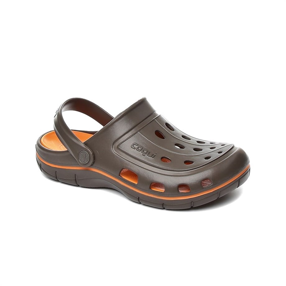 Coqui KAHVERENGİ Erkek Terlik COQUI 6351 JUMPER CHOCOLATE-DK. ORANGE