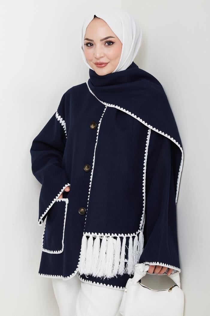 Ahen Atkılı Kaşe Ceket 1593 - Lacivert