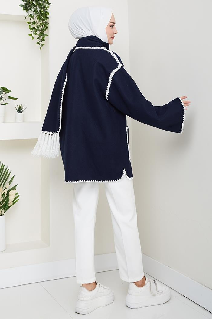 Ahen Atkılı Kaşe Ceket 1593 - Lacivert