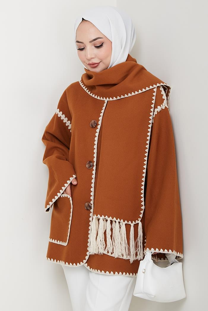 Ahen Atkılı Kaşe Ceket 1593 - Vizon