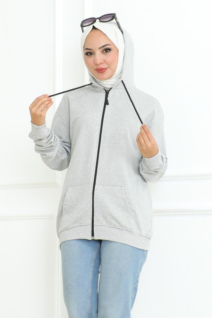Ahlin Kapüşonlu Sweat 1101 - Gri