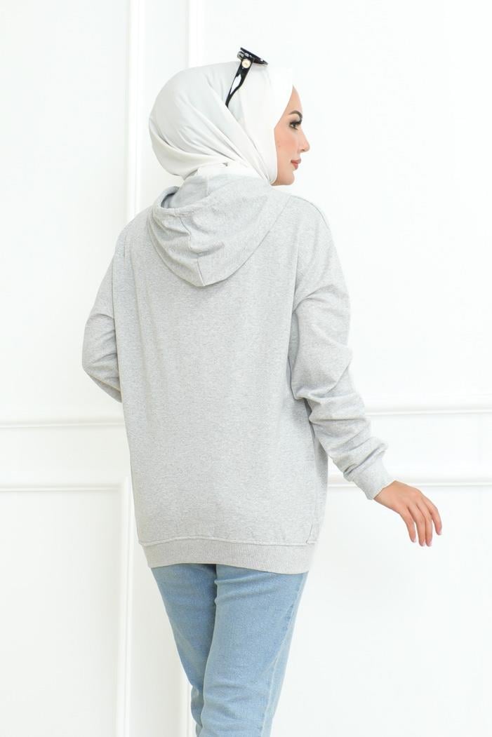 Ahlin Kapüşonlu Sweat 1101 - Gri