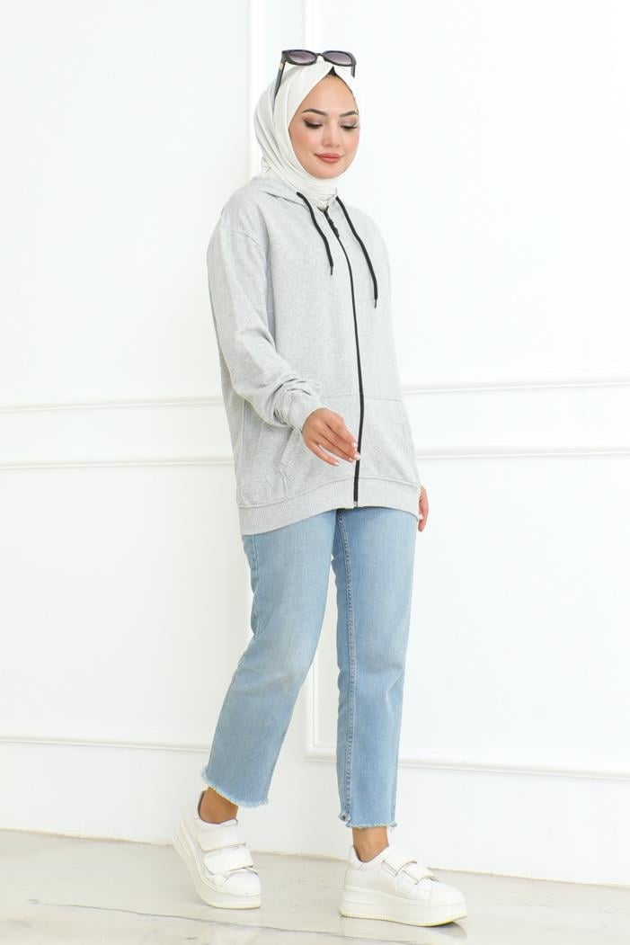 Ahlin Kapüşonlu Sweat 1101 - Gri