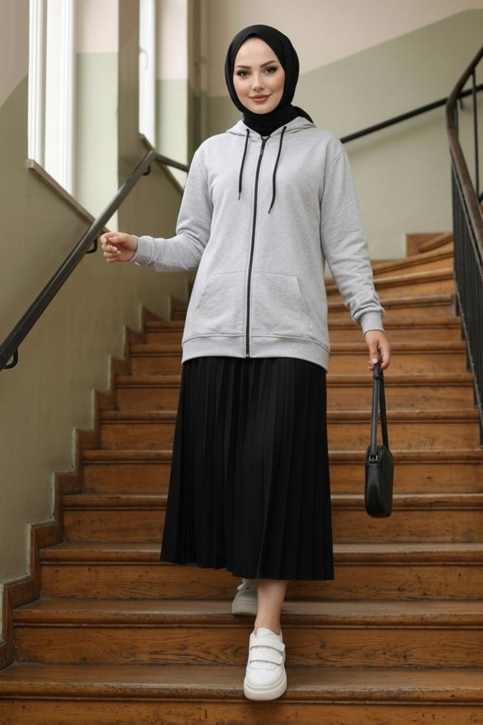 Ahlin Kapüşonlu Sweat 1101 - Gri