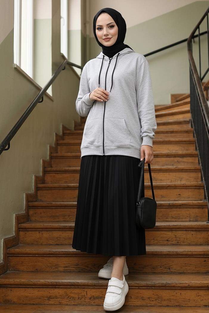 Ahlin Kapüşonlu Sweat 1101 - Gri