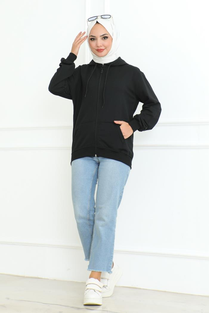 Ahlin Kapüşonlu Sweat 1101 - Siyah