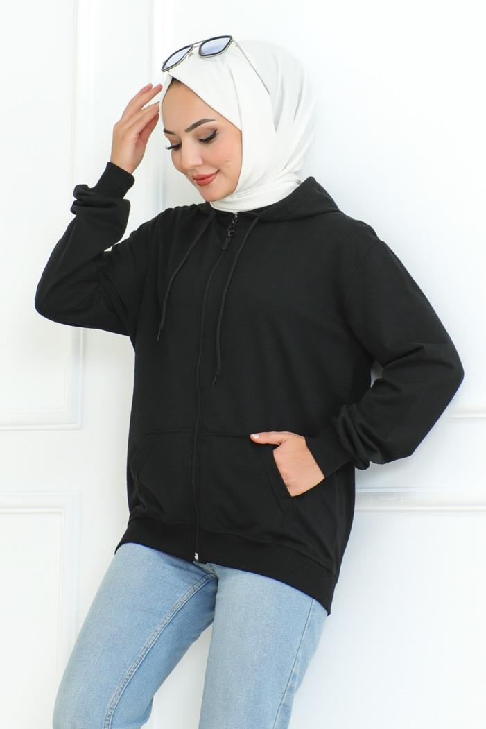 Ahlin Kapüşonlu Sweat 1101 - Siyah