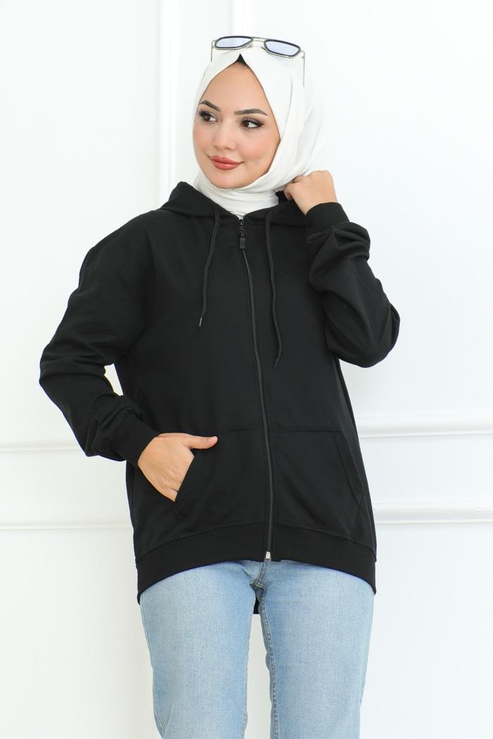 Ahlin Kapüşonlu Sweat 1101 - Siyah