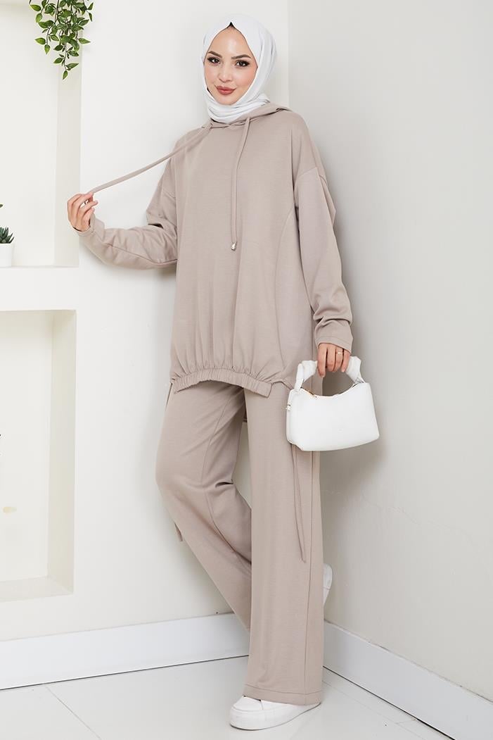 Aris Oysho Tunik Pantolon İkili Takım 1611 - Taş