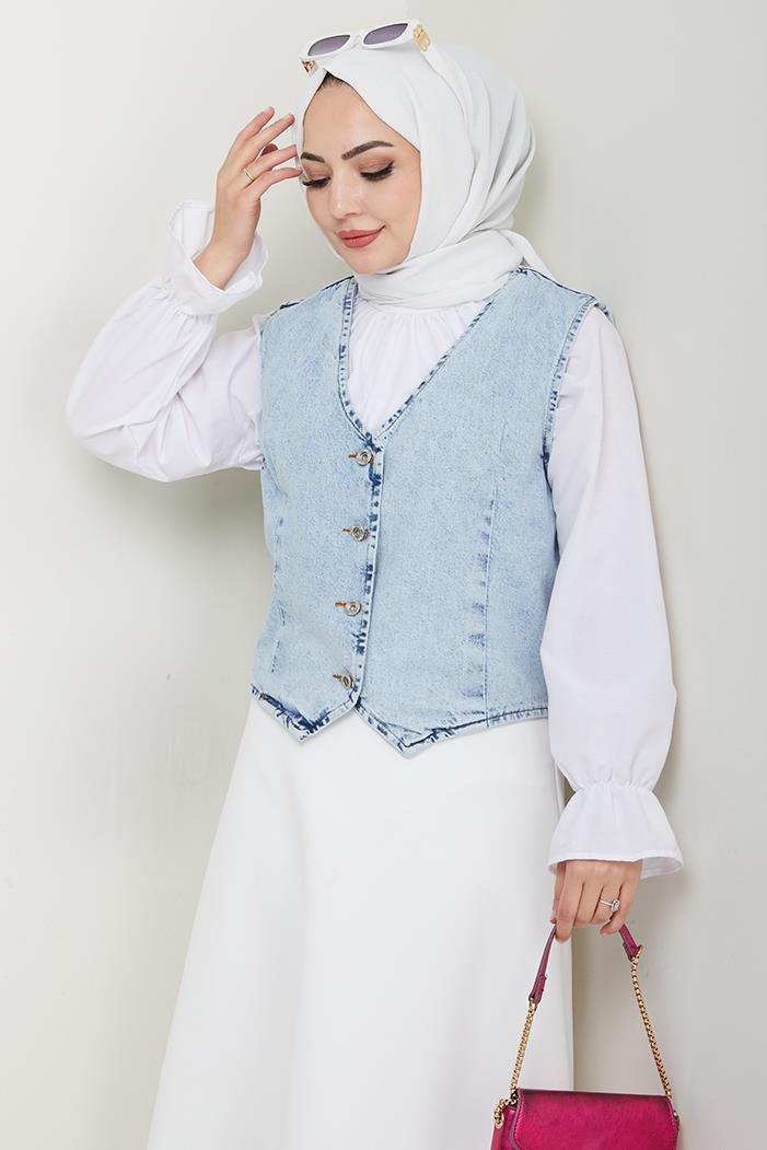 Asyel Kot Yelek 1430 - Buz Mavi