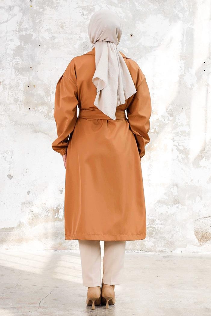 Aylen Kuşaklı Trençkot 1240 - Taba