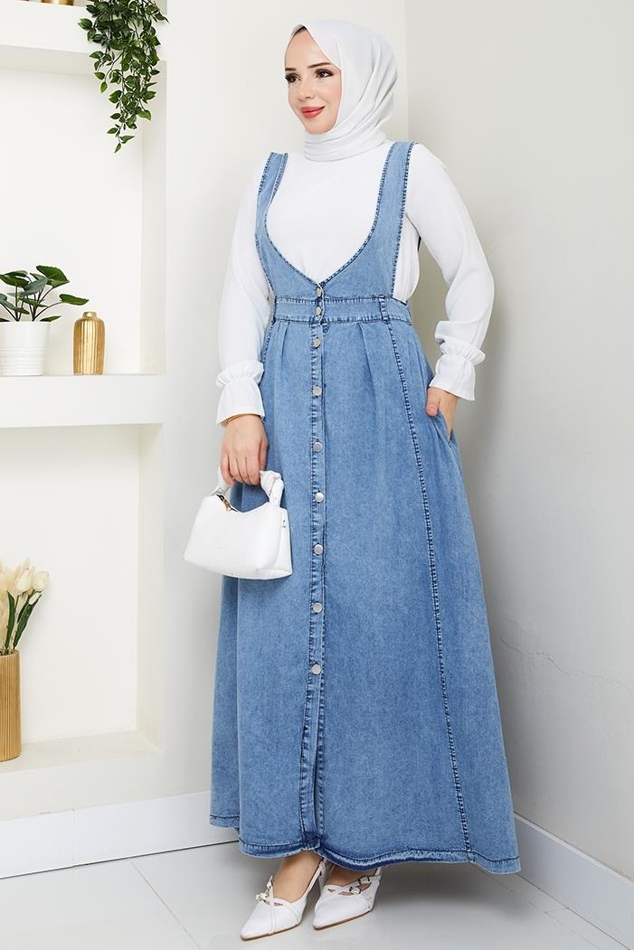 Ayzel Düğmeli Kot Jile 1533 - Koyu Mavi