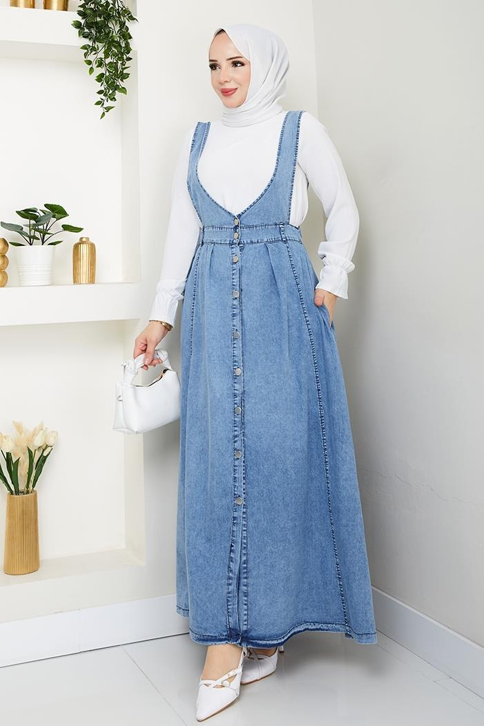 Ayzel Düğmeli Kot Jile 1533 - Koyu Mavi