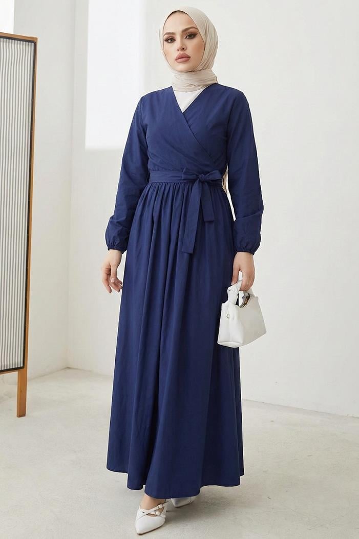 Bağlamalı Bluz Etek İkili Takım 1465 - Lacivert