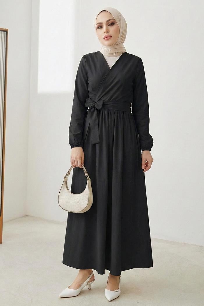 Bağlamalı Bluz Etek İkili Takım 1465 - Siyah