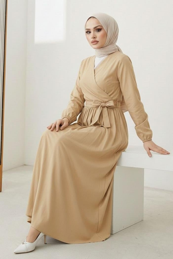 Bağlamalı Bluz Etek İkili Takım 1465 - Taş