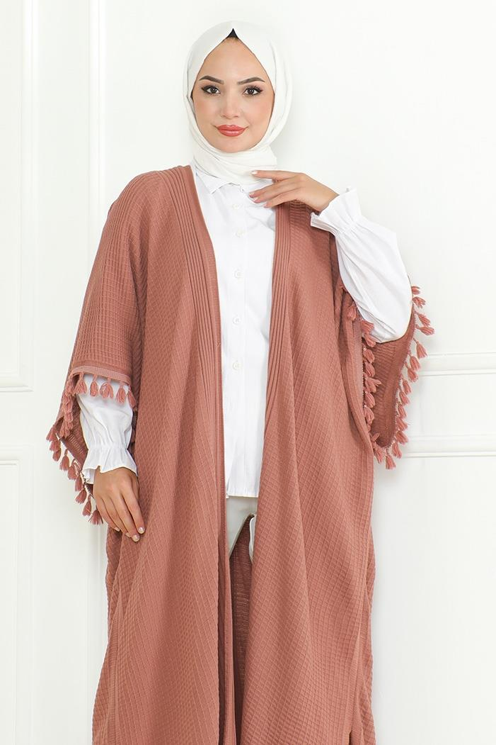 Balca Oversize Triko Panço 1195 - Gül Kurusu