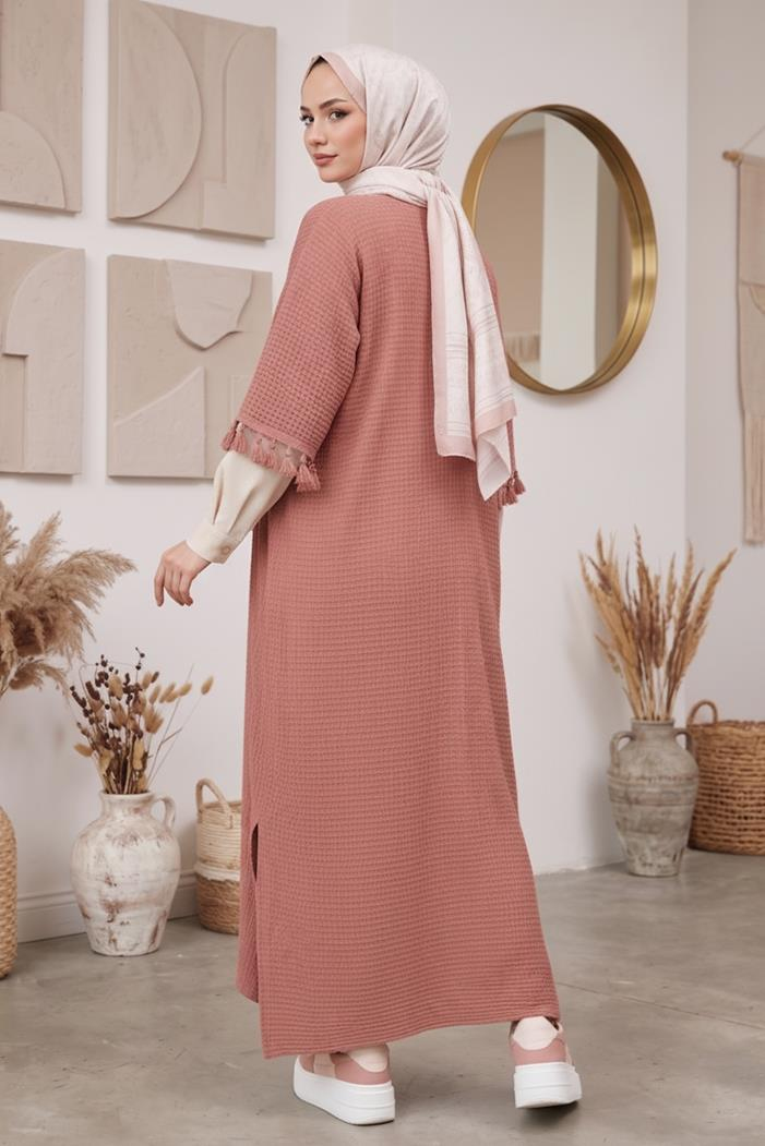 Balca Oversize Triko Panço 1195 - Gül Kurusu