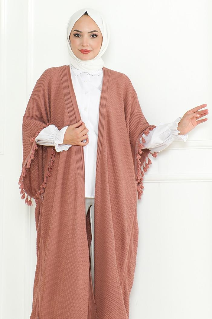 Balca Oversize Triko Panço 1195 - Gül Kurusu