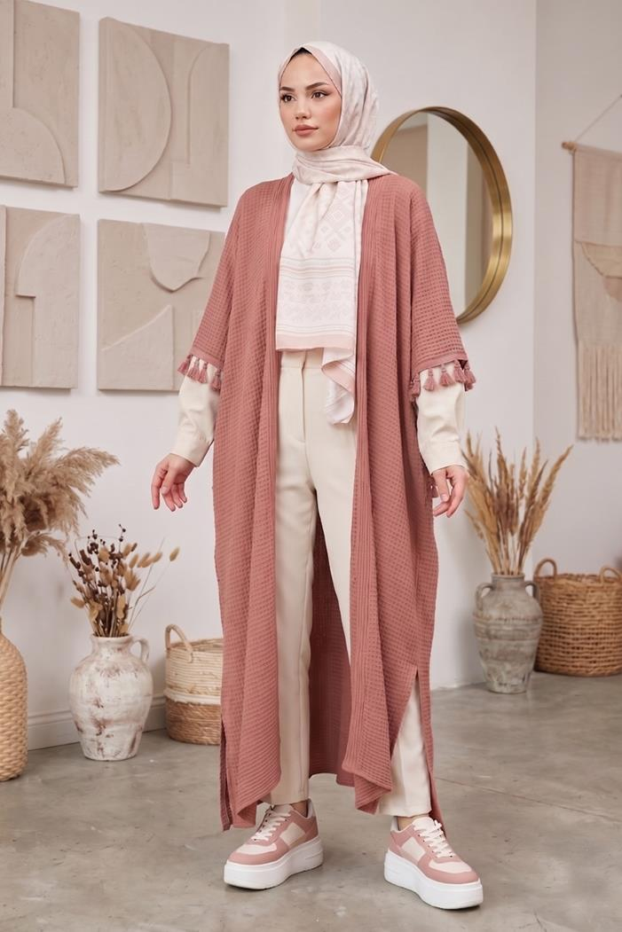 Balca Oversize Triko Panço 1195 - Gül Kurusu