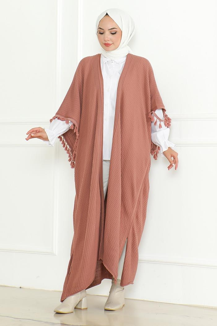 Balca Oversize Triko Panço 1195 - Gül Kurusu