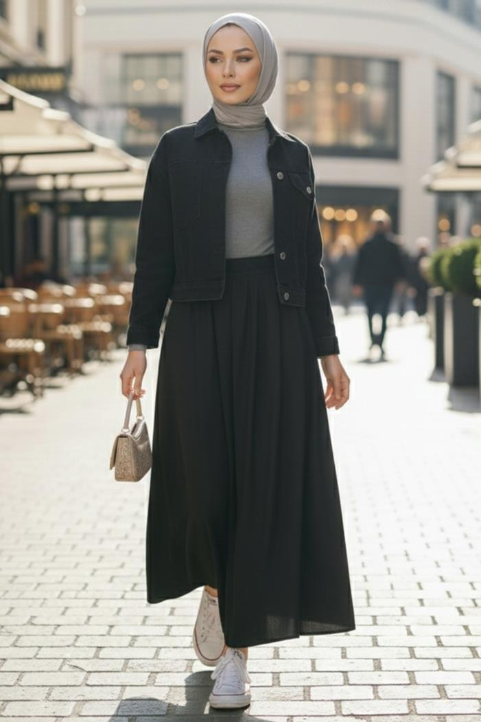 Basic Cepli Kot Ceket 1670 - Siyah