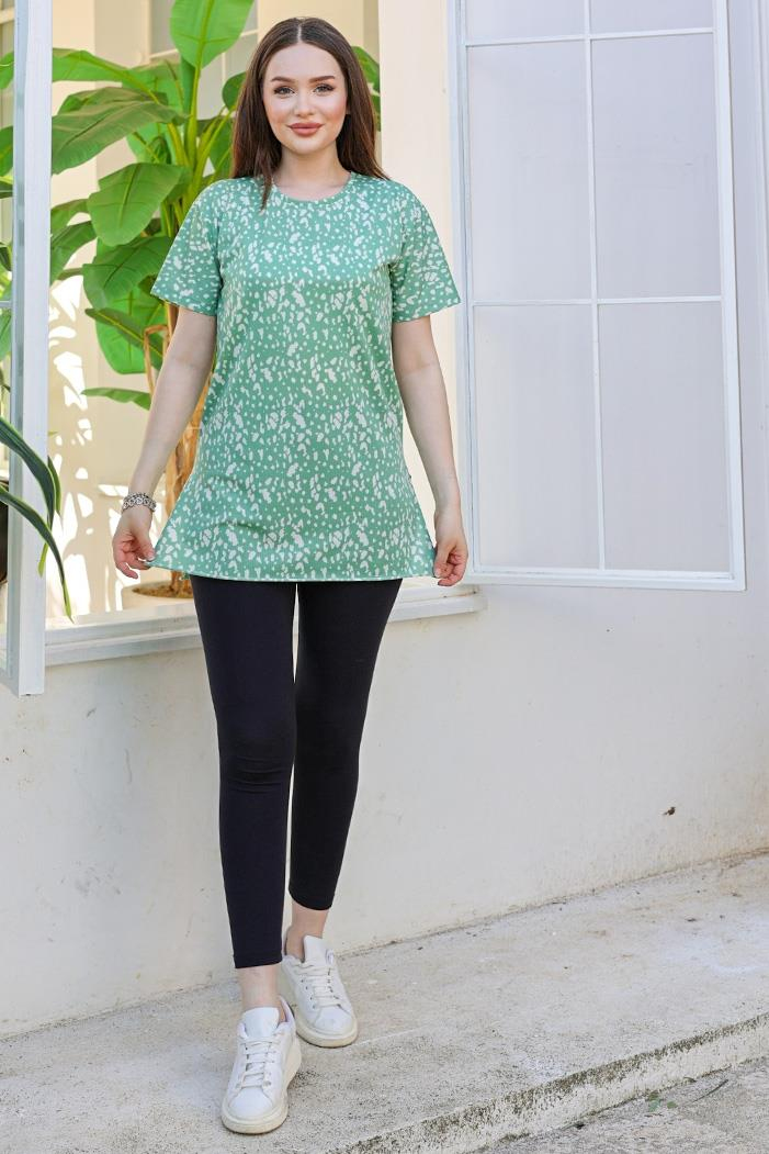 Belda Kısa Kollu Tunik 869 - Mint