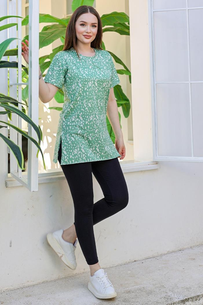 Belda Kısa Kollu Tunik 869 - Mint