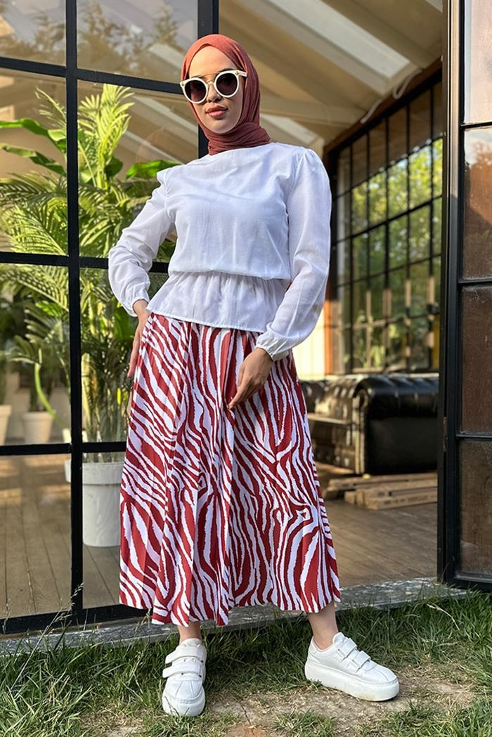 Beli Büzgülü Bisiklet Yaka Monza Bluz 191 - Beyaz