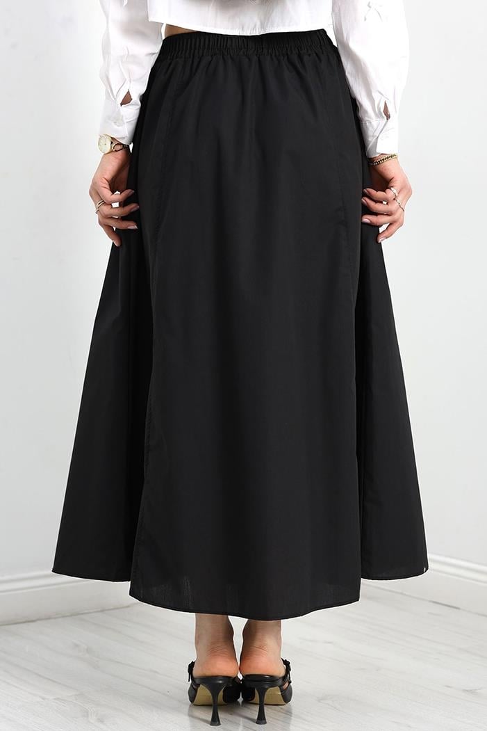 Beli Lastikli Keten Etek 1535 - Siyah