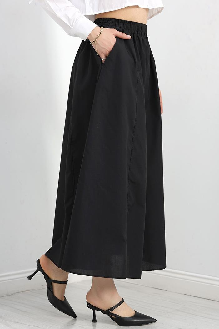 Beli Lastikli Keten Etek 1535 - Siyah