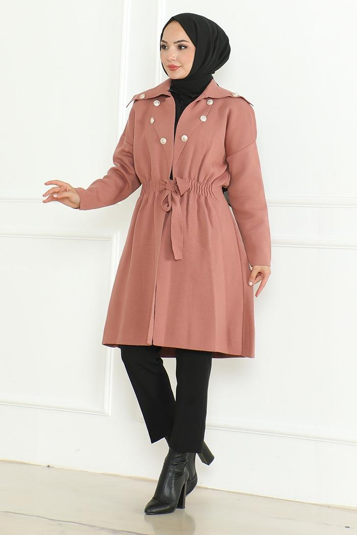 Beylem Beli Lastikli Triko Kap 1193 - Gül Kurusu