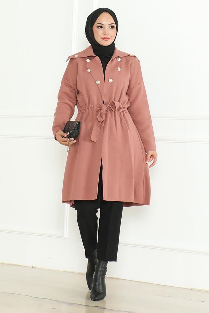 Beylem Beli Lastikli Triko Kap 1193 - Gül Kurusu