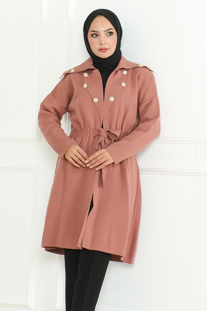 Beylem Beli Lastikli Triko Kap 1193 - Gül Kurusu