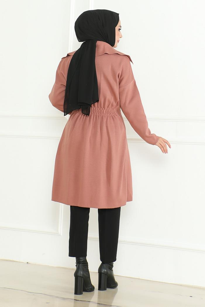 Beylem Beli Lastikli Triko Kap 1193 - Gül Kurusu