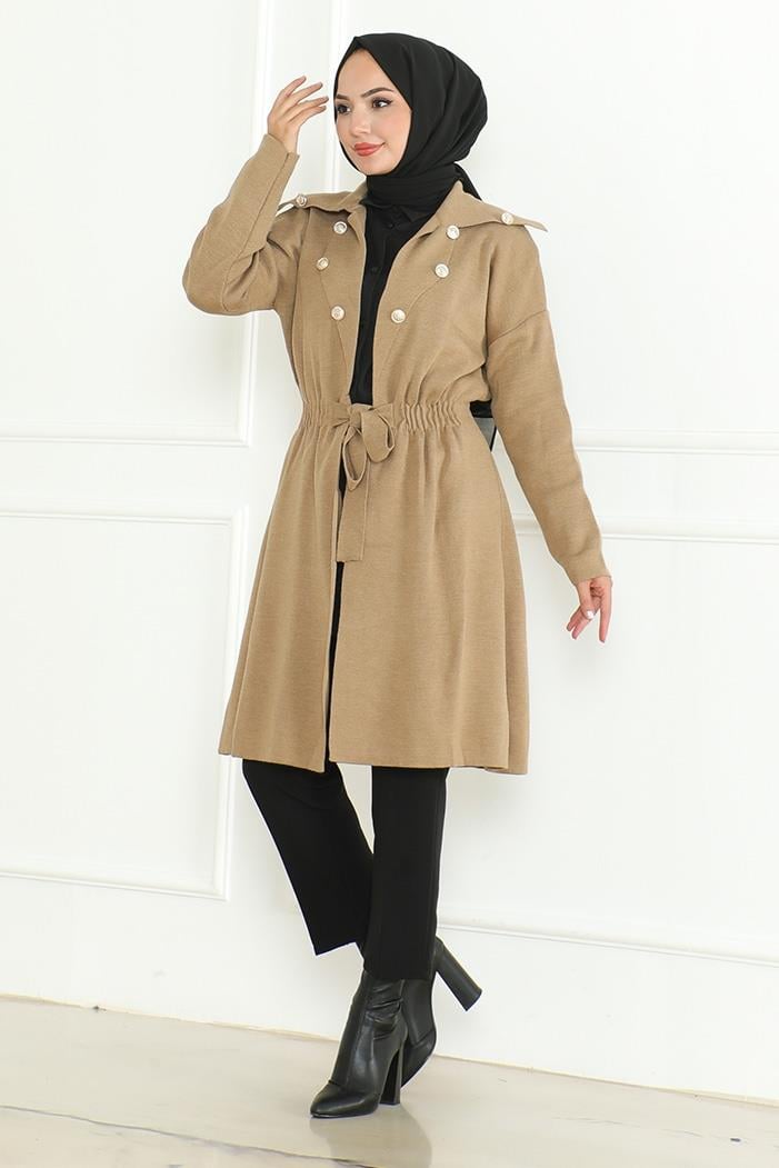 Beylem Beli Lastikli Triko Kap 1193 - Vizon