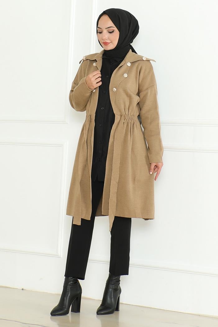 Beylem Beli Lastikli Triko Kap 1193 - Vizon